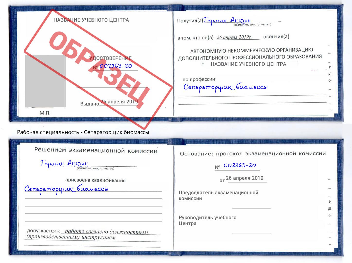 Сепараторщик биомассы Кузнецк